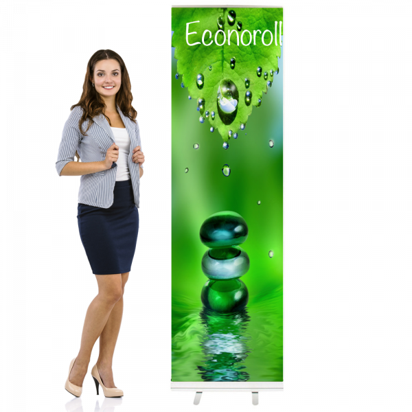 Econoroll Retractable Banner Stand 24" Wide x 80" Tall