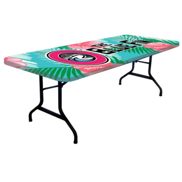 Stretch Table Cap 8ft Fitted Cover - Printed Full Color 