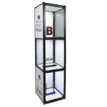 Twist Portable Display Cabinet with 3 Shelves