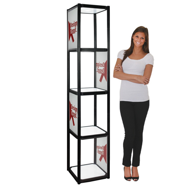 Twist Portable Display Cabinet with 4 Shelves