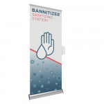 Bannitizer Banner Stand Display with Sanitizer Dispenser