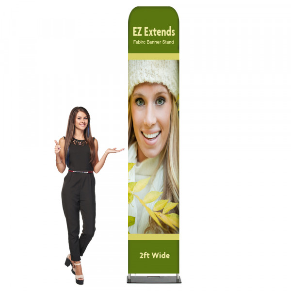 EZ Extend Fabric Banner Stand 2 ft wide x 11.5 ft tall 