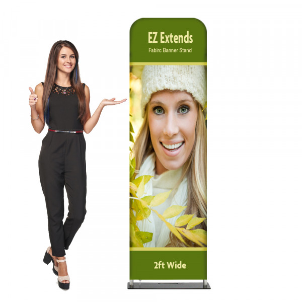EZ Extends Fabric Banner Stand 2 ft wide x 6.5 ft tall 