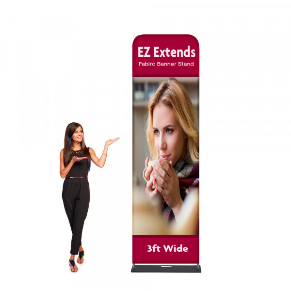 EZ Extends Fabric Banner Stand 3 ft wide x 10.5 ft tall 