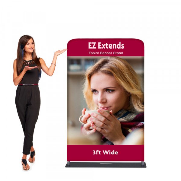 EZ Extends Fabric Banner Stand 3 ft wide x 5.5 ft tall 