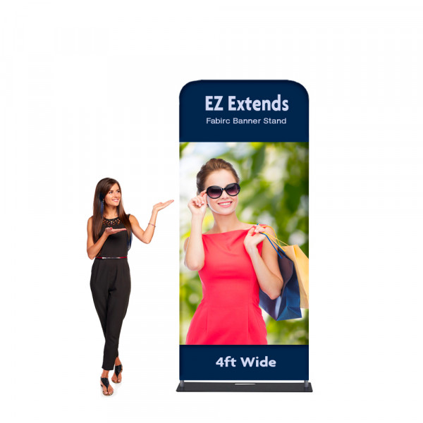 EZ Extends Fabric Banner Display 4 ft wide x 9.5 ft tall 