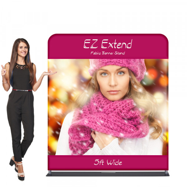 EZ Extend Fabric Banner Display Stand 5 ft wide x 5.5 ft tall 