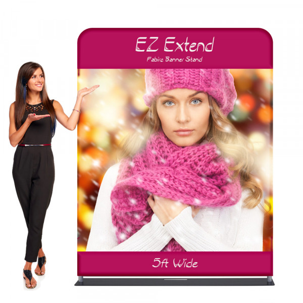 EZ Extend Fabric Banner Display Stand 5 ft wide x 6.5 ft tall 