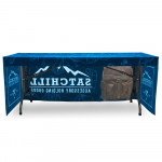 Fitted Table Throw 6ft Fabric 3 Sided - Custom Printed