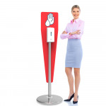 Sanitizer Station with Hands Free Dispenser and Accent Sign