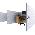 QSEG Office Partitions 20x10 Double Cubicles with Printed Walls