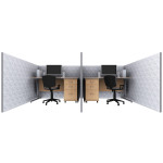 QSEG Office Partitions 20x10 Double Cubicles with Printed Walls