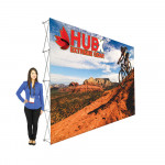 RPL Popup Display 15ft wide x 10ft tall Straight with Fabric Graphics