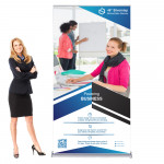 Silverstep Retractable Banner Stand 4ft Wide, 69" - 92" High