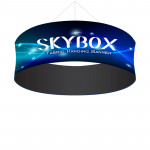 Skybox Round Banner Hanging Display 10’w x 42h with Fabric Graphics 
