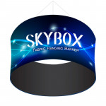 Skybox Round Hanging Banner 10'W x 72”H with Custom Printed Graphics