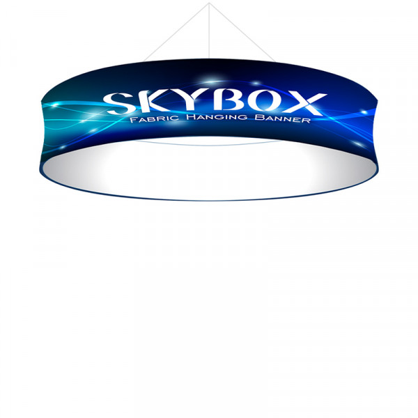 Skybox Circle Ceiling Banner 12’w x 32in with Tension Fabric Graphics 