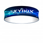 Skybox Round Hanging Sign 12’w x 36h with Stretch Fabric Graphics 
