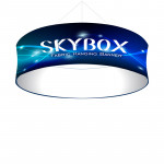 Skybox Round Banner Hanging Display 12’w x 42h with Fabric Graphics