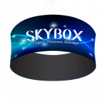 Skybox Large Circle Hanging Display 12’w x 5’h with Custom Banners 