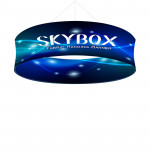 Skybox Round Banner Hanging Display 15’w x 42h with Fabric Graphics 