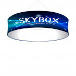 Skybox Circle Hanging Banner 8’W x 32h with Printed Fabric Graphics 