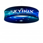 Skybox Circle Hanging Banner 8’W x 32h with Printed Fabric Graphics 