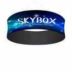 Skybox Round Hanging Sign 8’w x 36h with Stretch Fabric Graphics 