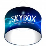 Skybox Round Hanging Banner 8'w x 6' with Custom Printed Graphics