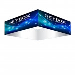 Skybox Square Ceiling Banner 10’w x 32in with Printed Fabric Graphics 