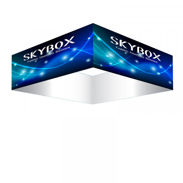 Skybox Square Hanging Sign 12’w x 3’h with Stretch Fabric Graphics