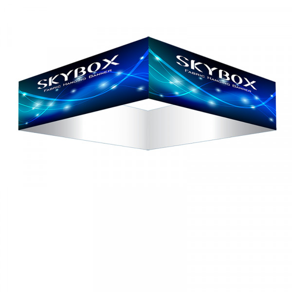 Skybox Square Hanging Sign 15’w x 3’h with Stretch Fabric Graphics 