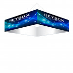 Skybox Square Ceiling Banner 8’w x 32in with Printed Fabric Graphics 