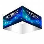 Skybox Square Banner Hanging Signage 8’w x 4’h with Custom Graphics 
