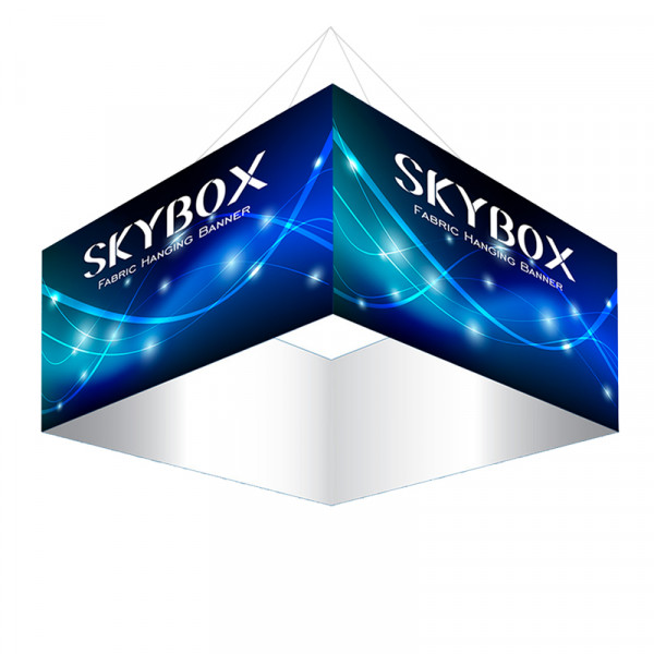 Skybox Square Banner Hanging Signage 8’w x 4’h with Custom Graphics 