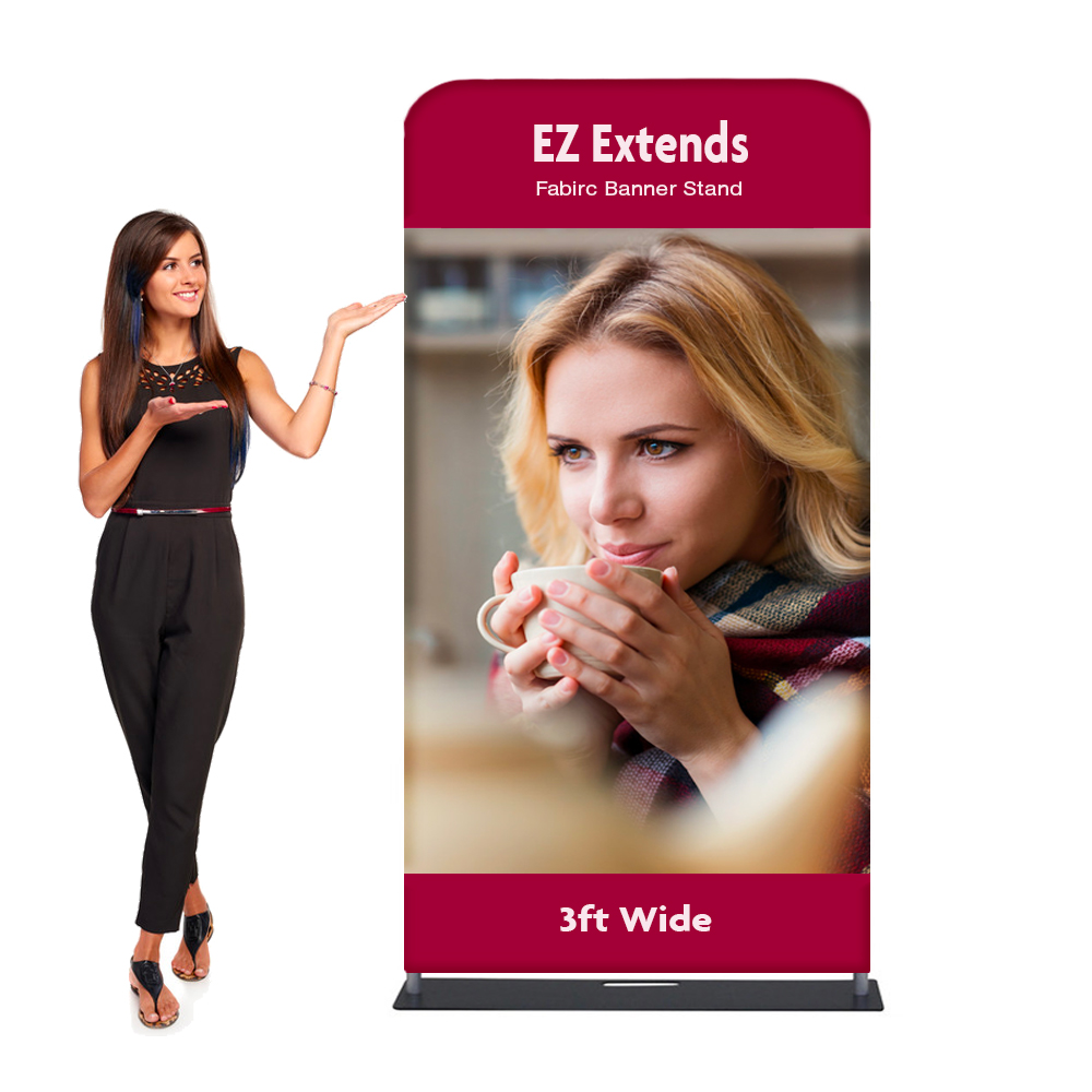 EZ Extends Fabric Banner Stand 3 ft wide x 6.5 ft tall 